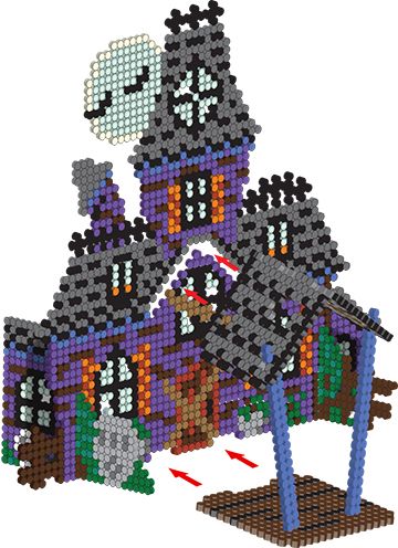 House Perler Beads, Halloween Perler, Perler 3d, Spooky Haunted House, Decoration For Halloween, 3d Perler Bead, Fuse Bead Patterns, Halloween Cross Stitch Patterns, Fusion Beads