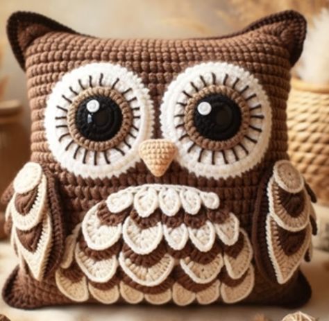 Crochet Pillow Ideas, Crochet Owl Pillows, Crochet Cushion Covers, Crochet Hammock, Crochet Blouse Free Pattern, Crochet Pillow Patterns Free, Owl Crochet Patterns, Cushion Cover Pattern, Paper Duck