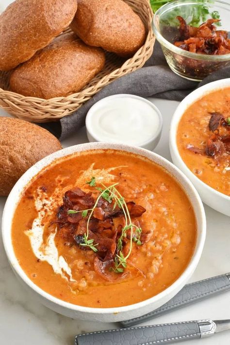 Lentil Chorizo Soup, Spanish Lentil Soup Recipe, Chorizo Soup Recipes, Chicken Lentil Soup, Chorizo Soup, Easy Soup Recipes Healthy, How To Cook Chorizo, Cream Of Broccoli Soup, Soup With Ground Beef