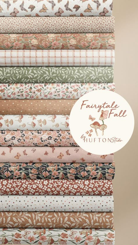 Cottage Core Fabric Pattern, Fabric Studio Design, Neutral Floral Quilt, Beginner Friendly Embroidery, Fabric Collections For Quilting, Cottage Core Quilt, Sewing Projects For The Home, Baby Girl Quilts Patterns, Neutral Quilt Patterns