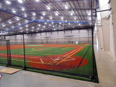 Baseball Training Facility, Sports Training Facility Design, Indoor Batting Cage Facility, Batting Cage Business, Baseball Facility Indoor, Indoor Softball Facility, Indoor Baseball Facility, Baseball Facility, Indoor Batting Cage