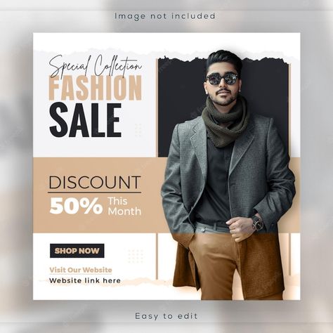 Premium PSD | Elegant fashion sale social media banner or instagram post template Clothing Advertisement Poster, Clothing Brand Instagram Grid, Fashion Design Social Media Post, Mens Fashion Banner Design, Fashion Instagram Template, Social Media Clothing Post, Clothing Brand Social Media Posts, Clothes Social Media Design, Clothes Social Media Post