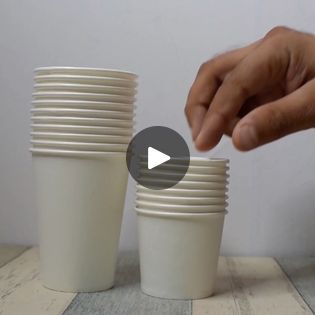 Paper Cup Crafts Decoration, Plastic Cup Crafts, Plastic Tea Cups, Tea Cups Diy, Paper Cup Design, Paper Tea Cups, Paper Cup Crafts, Shot Cups, Craft Craft