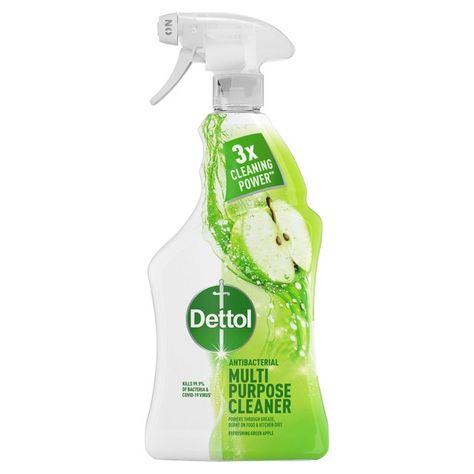 Kills 99.9% of bacteria3x cleaning power on kitchen grease, burnt on food and bathroom dirtPowerful cleaning actionLeaves behind our refreshing apple fragranceSuitable for: cooker hob, bins, baths & taps, sink, floors, toilet seats, kitchen, surfaces, draining boards and shower screensDo more for your family's health by using Dettol Power and Fresh Advance Multipurpose Cleaning Spray to clean and disinfect your household surfaces. This product has the 3x cleaning power (grease, burnt on food Kitchen Surfaces, Kitchen Cleaner, Toilet Seats, Cleaning Spray, Bath Taps, Online Supermarket, Family Health, Household Essentials, Toilet Seat