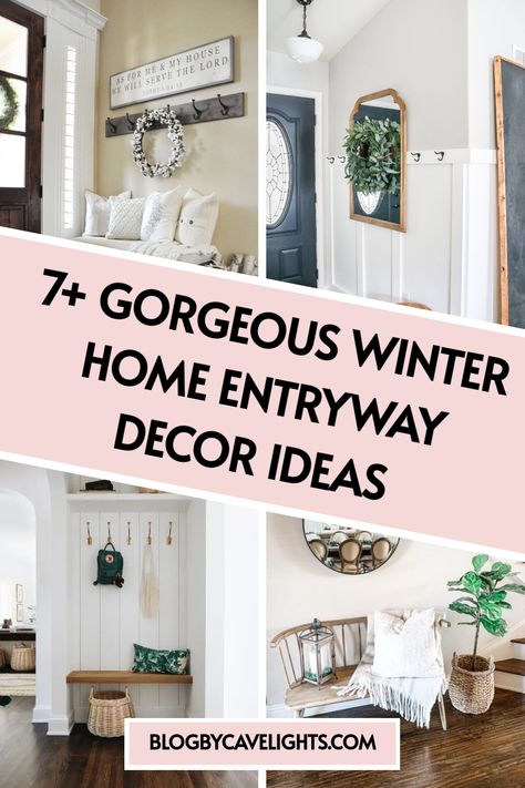 7 winter home entryway decor ideas Entry Way Coat Hook Ideas, Coat Hook Ideas, Home Entry Decor, White Foyer, Entry Nook, Hook Ideas, Rustic Winter Decor, Home Entry, Entryway Decor Ideas