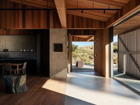 Te Arai Beach House by Fearon Hay and Sonja Hawkins Design - Project Feature - The Local Project - The Local Project Fearon Hay, Contemporary Cabin, The Local Project, Cabin In The Woods, Cabins In The Woods, Interior Architecture Design, In The Woods, Design Project, Landscape Architecture