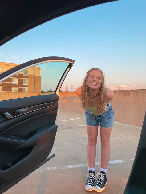 Top Of Parking Garage Photoshoot, Adventure Pictures, Garage Pics, Parking Garage Photoshoot, Garage Photoshoot, Bday Photoshoot, Rooftop Photoshoot, Florida Aesthetic, Adventure Picture