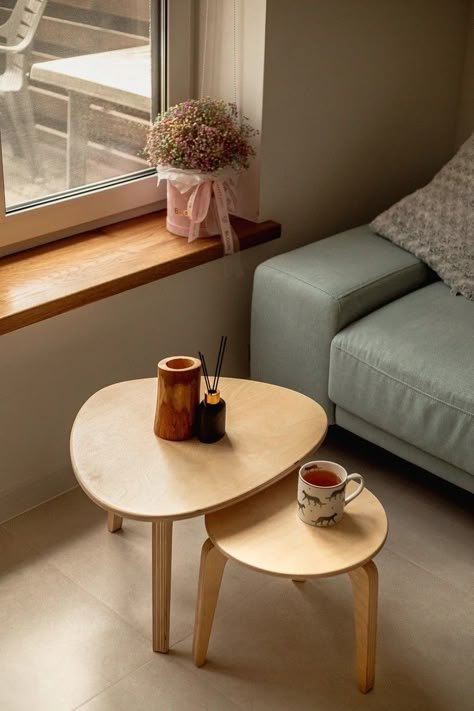 Simple Small Coffee Table, Little Coffee Table, Small Living Room Decor Coffee Tables, Small Living Room Coffee Table, Small Coffee Tables For Small Spaces, Side Table Ideas Living Room, Small Bedroom Table, Small Coffe Table, 2 Chairs And A Table