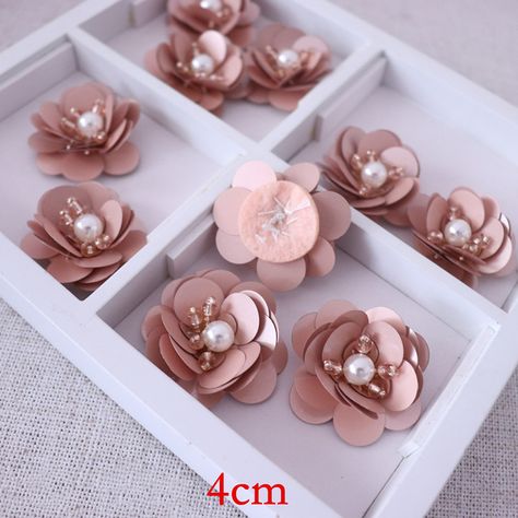 Smarter Shopping, Better Living! Aliexpress.com Applique Flowers, Embroidery Leaf, Diy Socks, Bead Sewing, Applique Wedding, Sequin Appliques, Dress Hat, Flower Patch, Beaded Applique