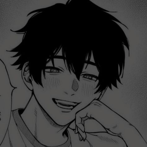 Black Hair Boy Pfp, Side Profile Smile Drawing, Happy Anime Boy, Anime Guy With Glasses, Bot Pfp, Anime Boy Smile, Happy Face Drawing, Anime Glasses Boy, Male Manga