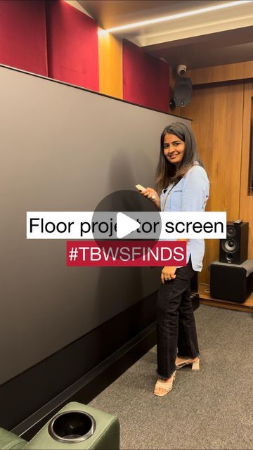 The Blue Wall Studio on Instagram: "I recently saw a viral video and wanted to see the same. Portable floor projector screen. It is perfect for a family who loves entertainment. Do checkout the product at @proaudiovideo.in 
Contact number -9820095163 
at Laxmi Industrial estate, Andheri Mumbai. 
Clips for reference @pinterestindia 
[ projectorscreen, projector, tv room, home theater, ] 
.
.
.
.
.
.

#hometheatre #homecinema #hometheater #homeautomation #audio #hometheater #projectorscreen #interiordesign #cinema #hifiaudio #homeaudio #hifi #smarthome #speakers #projector #dolbyatmos #movienight #stereo #homedecor #movies #homecinemasystem #projectorscreen #technology #music #loudspeakers #homecinemas #home #soundsystem #homeentertainment#tbwsfinds" Projector In Living Room, Projector Screen Living Room, Floor Projector, Projector Wall, Andheri Mumbai, Hidden Projector, Home Cinema Systems, Projector Tv, Industrial Estate