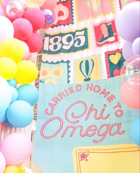 Bid Day Banner Ideas, Big Little Banner, Banner Sorority Ideas, Chi Omega Banner Ideas, Banners Sorority, Gamma Chi Signs Bid Day, Sorority Recruitment Themes, Sorority Banner, Recruitment Themes