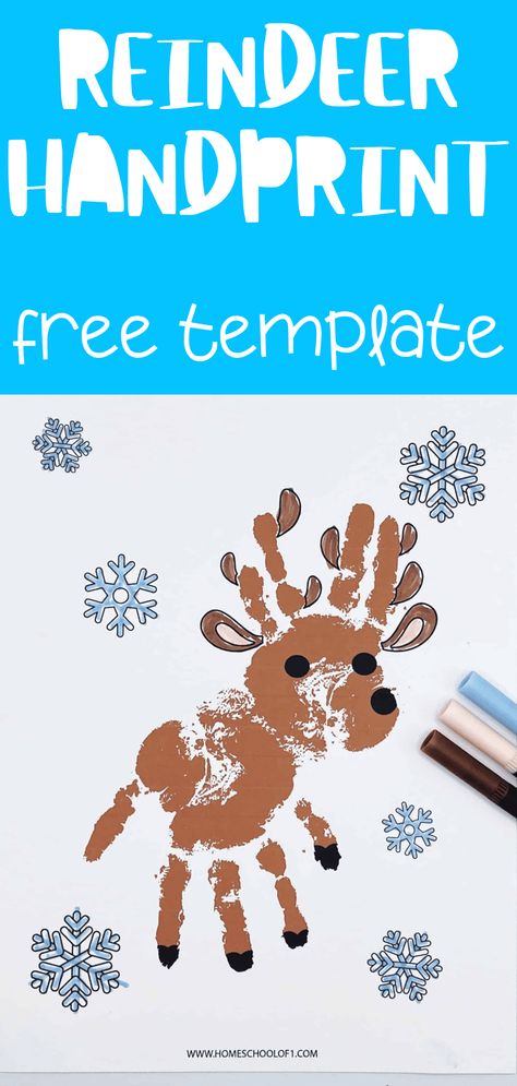 Christmas will be here soon! It's the perfect time to get creative with our free reindeer handprint template. This festive craft is a wonderful keepsake and a great way to make happy memories with the kids. Use washable paints, cardstock, and googly eyes to create your reindeer masterpiece. Download now and enjoy this hands-on activity, perfect for personal or classroom use. Embrace the holiday spirit with messy fun and cherished moments! Kids Handprint Reindeer, Deer Handprint Art, Rudolf Handprint Craft, Hand Print Art Christmas, Handprint Reindeer Craft, Handprint Crafts Christmas, Aesthetic Craft Room, Reindeer Handprint Art, Christmas Handprint Crafts For Kids