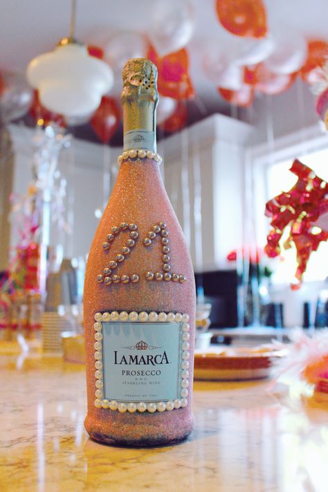 30th Birthday Champagne Bottle, Pink Glitter Champagne Bottle, Sparkle Gifts, 21st Champagne Bottle, Decorated Champagne Bottles Birthday, Glitter Champagne Bottle, 21 Champagne Bottle, 21st Birthday Bottle, Decorative Champagne Bottles