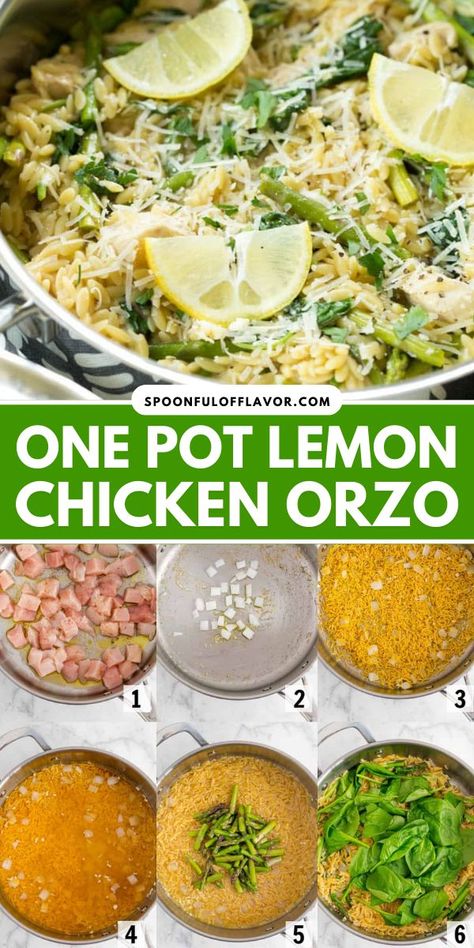 The Best Lemon Chicken Orzo is made in one skillet in less than 35 minutes! It’s the perfect weeknight meal for busy families. Make easy dinners with this one pan meal! Lemon Chicken Orzo Pasta, Recipe For Lemon Chicken, Best Lemon Chicken, Chicken Orzo Pasta, Lemon Chicken Orzo, One Pan Meal, Orzo Recipes, Chicken Orzo, Lemon Chicken Recipe