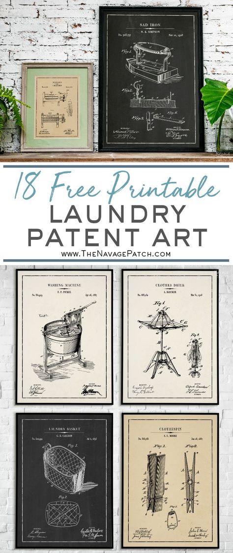 Industrial Diy Decoration, Laundry Room Vintage, Industrial Diy Decoration Ideas, Vintage Blueprints, Laundry Room Printables, Laundry Room Wall Art, Laundry Room Wall, Vintage Laundry Room, Laundry Room Art