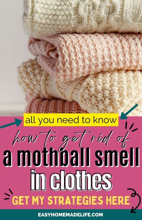 Placing mothballs inside drawers and cabinets is great for keeping pesky insects away from your clothes. Unfortunately, mothballs give off a strong, pungent odor that can stick to clothes. Knowing how to get rid of the mothball smell in clothes is a must if you can’t avoid using this insect repellant. Visit the Easy Homemade Life blog to discover more tips to keeping a healthy home on a budget, plus practical recipes for busy families. Getting Rid Of Moths, Mothball Smell, Home On A Budget, Homemade Oil, Make Banana Bread, Closet Rod, Distilled White Vinegar, Busy Family, Carpet Stains