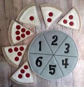 Pizza Number, Felt Pizza, Educational Games For Preschoolers, Diy Quiet Books, Quiet Book Patterns, Toddler Quiet Book, Felt Books, Felt Quiet Books, Felt Book