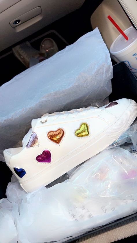 Sneakers, kurt gieger, lover vibes, eras, hearts, trendsetter, unique, fun, summertime, ootd, shoes, shoe addict, shoe lover, rainbow Shoe Lover, Christmas Wishlist, Gel Nails, Ginger, Ootd, Rainbow, Nails, Sneakers, Christmas