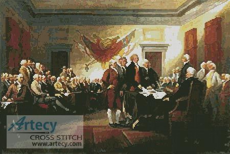 Artecy Cross Stitch. Signing the Declaration of Independence Cross Stitch Pattern to print online. Boston Harbor, John Adams, Thomas Jefferson, Benjamin Franklin, Declaration Of Independence, Us History, Founding Fathers, Lorde, George Washington