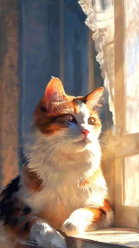 Simple Oil Painting, Internet Cats, Cats Art Drawing, Calico Kitten, Pets Drawing, Cats Illustration, Calico Cat, Cat Painting