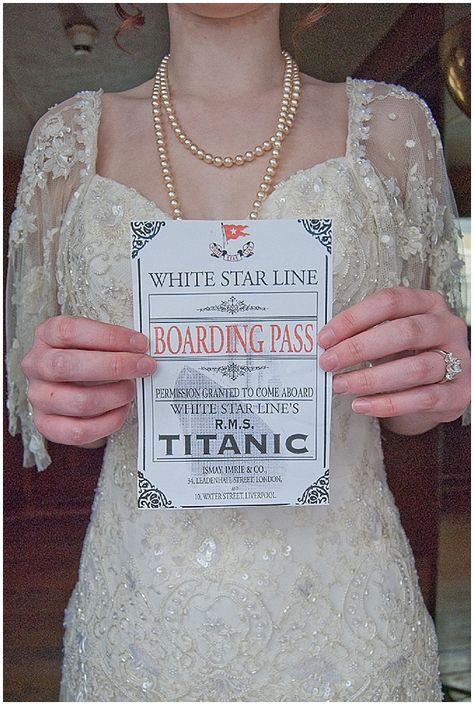 Titanic themed wedding!? Titanic Themed Wedding, Titanic Prom, Titanic Wedding, Cruise Theme Parties, Cruise Ship Party, Cruise Theme, Prom Tickets, Engagement Themes, Love Shoot