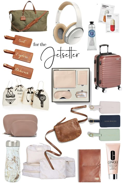 From a cohesive leather travel kit to an inexpensive luggage option, these gifts for the jetsetter will be loved by any traveler. Summer Christmas Gifts, Travel Packing Outfits, Travel Fashion Girl, Packing Clothes, Travel Outfit Summer, Suitcase Packing, Travel Kit, Packing Tips For Travel, Travel Kits