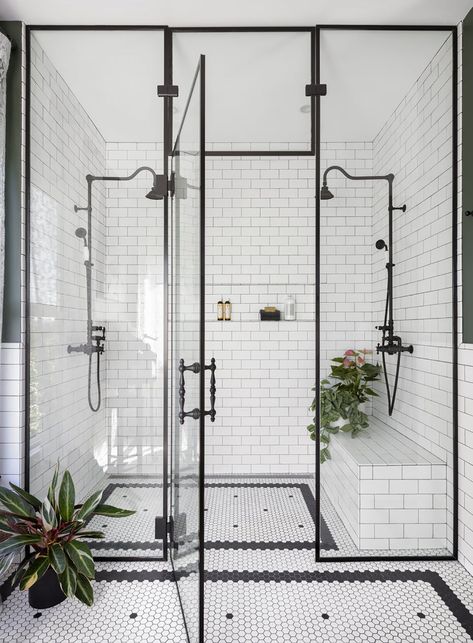 Design Interior Baie, Dream Shower, Double Shower, Decor Ikea, Bad Inspiration, Home Design Decor, Shower Design, White Bathroom, Modern Life