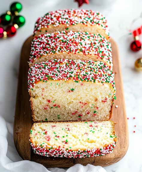 Christmas Sprinkle Buttermilk Bread Recipe Sweet White Bread, Buttermilk Bread, Holiday Snack, Christmas Sprinkles, Sprinkle Cake, Holiday Breakfast, Bread Ingredients, Festive Treats, White Bread