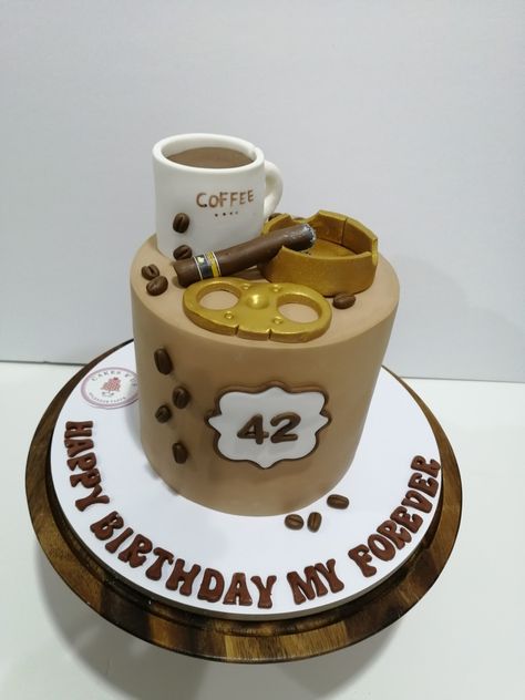 42nd Birthday Cake, Coffee Themed Cake, Happy 42nd Birthday, 42nd Birthday, Gluten Free Cake, Themed Cakes, Birthday Cakes, Birthday Cake, Coffee