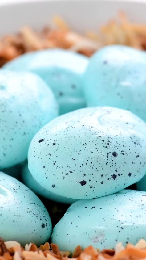 Robin’s Egg Meringue Cookies are so pretty for spring and for Easter as well! They are light, airy, and crunchy with mini chocolate chips inside. https://www.thegunnysack.com/robins-egg-meringue-cookies/ #thegunnysack #spring #robinseggblue #meringuecookies #robin #springtime #meringue #eastercookies | The Gunny Sack | Robin Eggs Cookies, Wet On Wet Easter Egg Cookies, Easter Dessert Mini Eggs Bird Nests, Robin’s Egg Blue, Robins Eggs In Nest, Robin Eggs, Kurt Wagner, Gunny Sack, Easter 2024