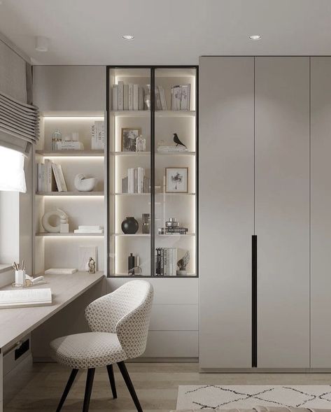 Modern Home Offices, Dressing Table Design, Luxury Closets Design, Bedroom False Ceiling Design, Wardrobe Design Bedroom, Bedroom Decor Design, Small Room Design, Modern Home Office, Closet Design