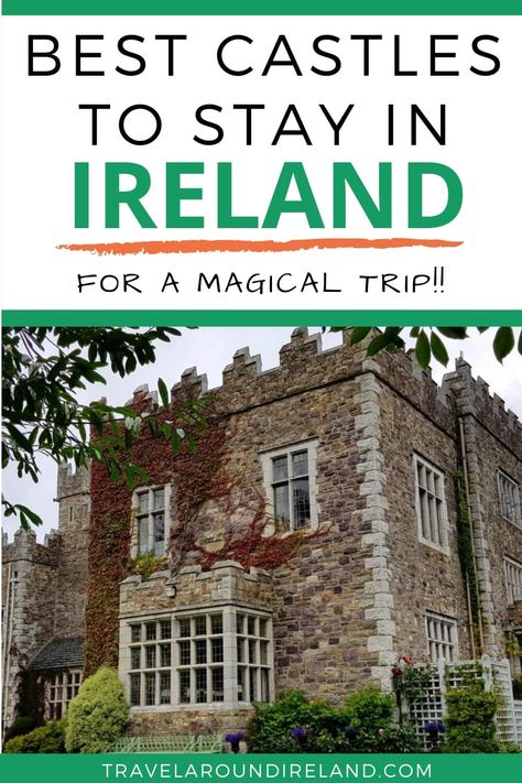 If you are looking for the best castle hotels in Ireland to stay like a king and queen, then this list is what you need. With ideas for castles to stay in Ireland across the length and breadth of the country, you are sure to find an Irish castle to enjoy during your trip to Ireland. Luxury, opulence and fine-dining experiences await you in these top castle hotels in Ireland. #travelaroundireland | Ireland castles | Irish castles | Castle Hotels in Ireland | Irish castle hotels Castles Ireland, Places To Stay In Ireland, Ireland Castles, Castle Hotels In Ireland, Visiting Ireland, Ireland Road Trip Itinerary, Killarney Ireland, Moving To Ireland, Ireland History