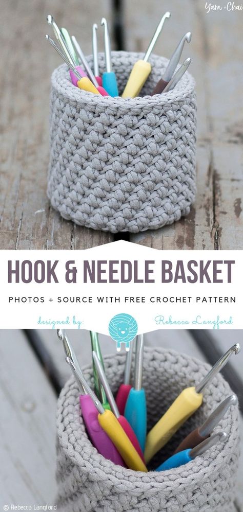 Crochet Hook Holder, Crochet Basket Pattern Free, Crochet Storage Baskets, Crochet Hook Case, Crochet Shell Stitch, Crochet Storage, Crochet Basket Pattern, Crochet Purse, Blanket Crochet