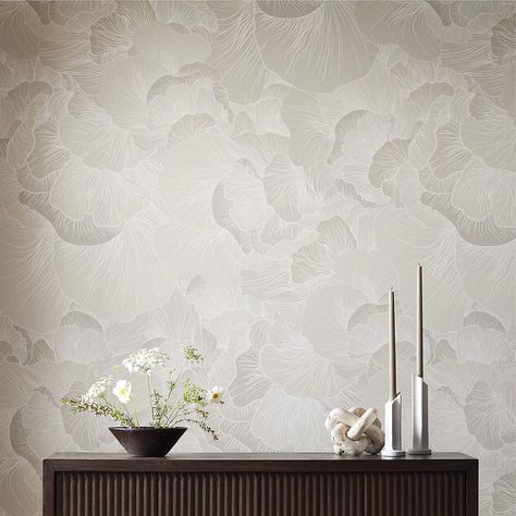 Wallpaper can truly transform a room, more than even a coat of paint. More inspiration at CB2.com. Geometric Floral Wallpaper, Dining Room Chandeliers, Powder Room Wallpaper, Aqua Wallpaper, Dining Room Wallpaper, Neutral Wallpaper, Navy Wallpaper, Wallpaper Rolls, Wallpaper Modern