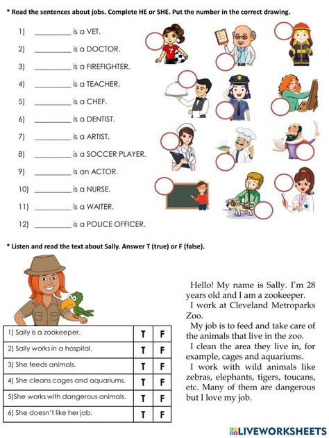 Jobs And Places Worksheets, Jobs Worksheets For Kids, Occupation Worksheet, Jobs Worksheet, Adjective Worksheet, Learning English For Kids, 2nd Grade Worksheets, Kids English, Vocabulary Worksheets