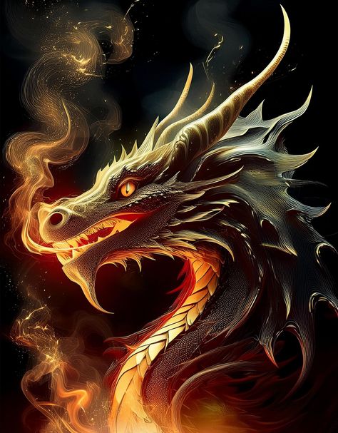 Dragons Fire Dragon Art, Dragon Tattoo Drawing, Dragon Japanese, Dragon Tattoo Sketch, Orange Dragon, Realistic Dragon, Dragon Tattoo Art, Painting Orange, Dragon Artwork Fantasy