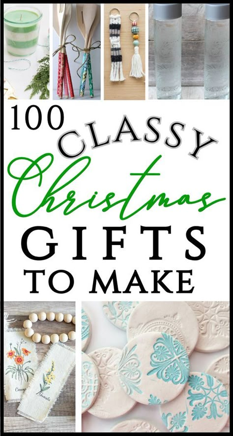 Looking for classy DIY items to sell or give as gifts? Here are 100+ DIY Christmas gifts to make! Beautiful, many super-easy to make! These crafts for adults make gorgeous Christmas gifts for all of your friends, female family members, coworkers, neighbors, teachers, and more ! These homemade crafts and gifts for adults are the best for Christmas and any time of the year - cheap options too! Christmas Gift Making Ideas, Christmas Gifts To Make For Coworkers, Christmas Gifts To Make For Kids, Christmas Diy Ideas To Sell, Best Handmade Christmas Gifts, Cheap Handmade Christmas Gifts, Homemade Christmas Gift Ideas For Coworkers, Homemade Family Christmas Gifts, Thoughtful Diy Christmas Gifts