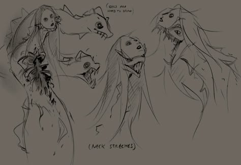 Scylla Hades 2, Eels Drawings, Eel Reference, Tattoos Character Design, Eel Character Design, Monster Transformation Art, Face Reference Drawing Sketch, Scylla Epic The Musical, God Design Art