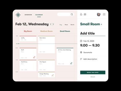 Room Booking App, Meeting Room Booking System, Calendar Book, Calendar App, Booking App, Portfolio Layout, Meeting Rooms, Ipad App, Bad Design