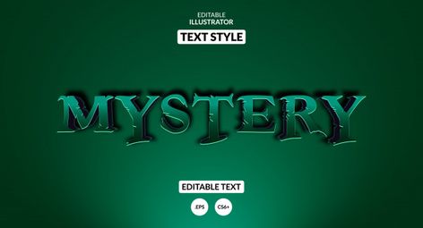 Editable text effect - mystery horror st... | Premium Vector #Freepik #vector #typography Mystery Word, Background Text, Mystery Games, Text Effect, Game Logo, Text Style, Dark Background, Text Effects, Dark Backgrounds