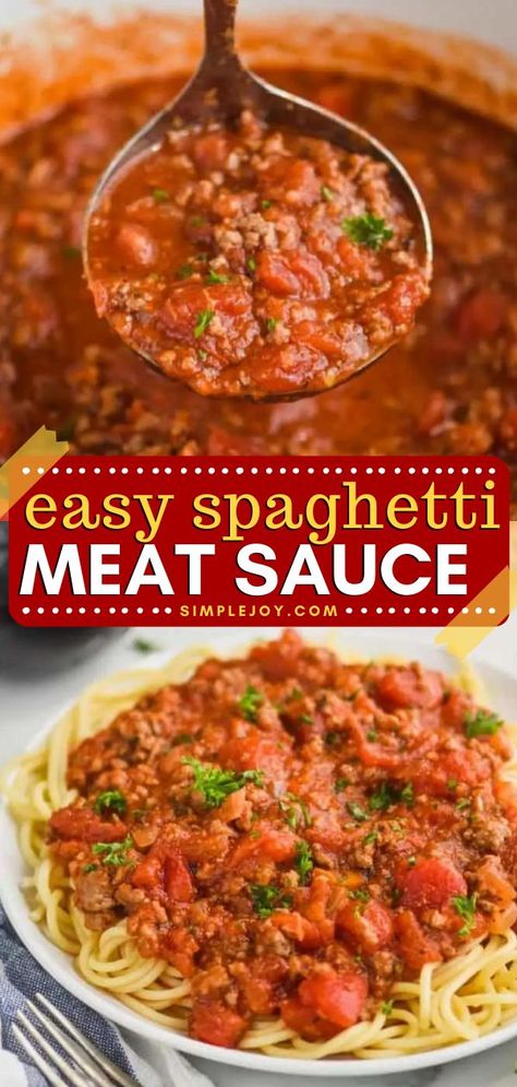 Looking for the best winter food recipe? This Spaghetti Meat Sauce is a 30-minute recipe perfect for the whole family. This easy comfort food recipe for dinner is a must! Southern Spaghetti Recipes, Spaghetti Meat Sauce Recipe, Homemade Spaghetti Meat Sauce, Spaghetti Sauces, Spaghetti With Meat Sauce, Spaghetti With Meat, Meat Sauce Recipe, Best Spaghetti Sauce, Southern Foods