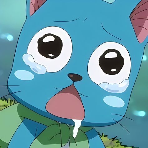 └➤ 𝗔𝗻𝗶𝗺𝗲 : Fairy Tail ❬ 𝘿𝙤𝙣'𝙩 𝙧𝙚𝙥𝙤𝙨𝙩 ❭ Happy Icon Fairy Tail Cat, Famous Fairies, Pin Pics, Blue Cat, Fairy Tail Anime, Blue Cats, Happy Cat, Cute Characters, Fairy Tail