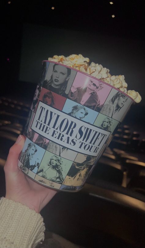 Taylor Swift Popcorn Bucket, Eras Tour Movie Aesthetic, The Eras Tour Movie, Eras Tour Movie, Merchandise Aesthetic, Aesthetic Theatre, Swiftie Aesthetic, Odeon Cinemas, Taylor Swift Merchandise