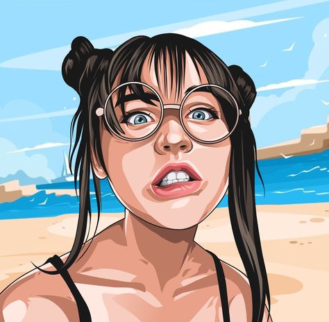 Vector Portrait Illustration, Canvas Art Painting Acrylic, Digital Portrait Illustration, Woman Vector, Cover Wattpad, Illustration Photo, Digital Portrait Art, Vector Portrait, Colorful Portrait