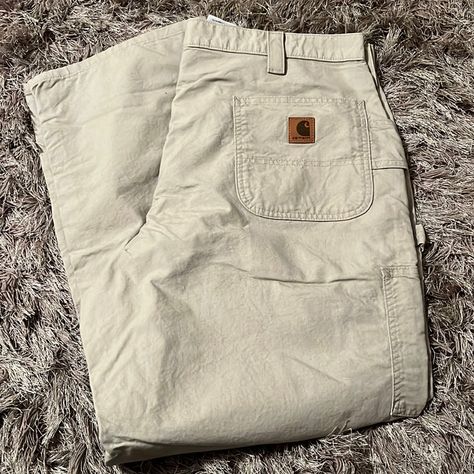 Brand New Canvas Work Dungarees! Khaki Original It. 42/30. Best Cargo Pants For Men, Work Clothes For Men, Casual Outfits Men Fall, Thrift Manifestation, Best Cargo Pants, Better Fashion, Carhartt Cargo Pants, Beige Cargo Pants, Carhartt Work Pants