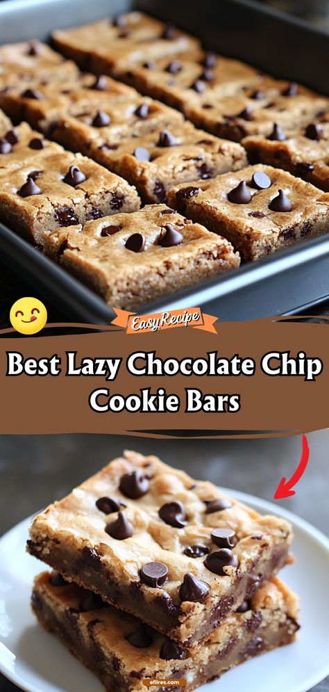 Crazy For Crust Chocolate Chip Cookies, Chocolate Chip Easy Recipes, Choc Chip Cookie Bars 9x13, The Best Bars Recipes, Lazy Chocolate Chip Cookies, Choc Chip Bars Recipes, Choc Chip Recipes Easy, Choco Chip Cookie Bars, Chocolate Oatmeal Cookie Bars