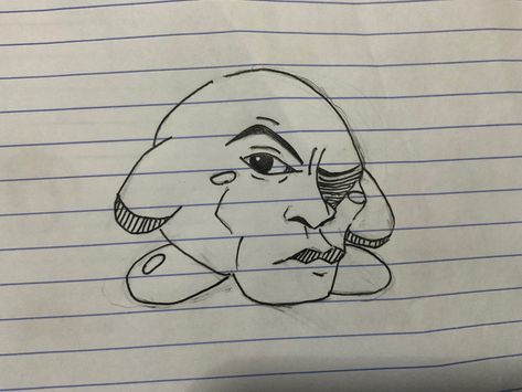 Me and my cousing made this drawing but it stared so bad at my soul that we drew a the rock face on it Kirby With The Rock Face, The Rock Face Sus, Rock Face Drawing, The Rock Eyebrow, The Rock Face, Simple Face Drawing, Rock Face, Drawing Techniques, Face Drawing