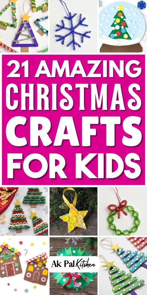 Christmas crafts for kids are a fun way to get into the holiday spirit. From simple Christmas crafts for toddlers to DIY Christmas ornaments for kids, we've them all. Try easy Christmas tree crafts, Christmas paper crafts, or homemade Christmas cards to make unique Christmas decorations. Perfect for preschoolers and families alike, these Christmas craft ideas are quick, budget-friendly, and great for creating lasting memories. Get started with these kid-friendly holiday craft projects! Fun Christmas Crafts For Kids, Easy Kids Christmas, Easy Christmas Crafts For Kids, Easy Christmas Ornaments, Christmas Crafts For Toddlers, Christmas Crafts For Kids To Make, Christmas Craft Kit, Kids Christmas Ornaments, Christmas Tree Decorations Diy