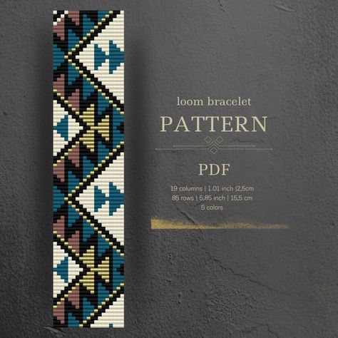 Bead Loom Arrow Pattern, Loom Beaded Bracelets For Men, Loom Beading Bracelets, Beading Loom Patterns Free, Aztec Bracelet Pattern, Bead Loom Designs Free Pattern, Bead Loom Patterns Native, Bead Loom Bracelets Patterns, Bracelet Finishing